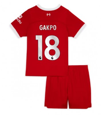 Liverpool Cody Gakpo #18 Koszulka Podstawowych Dziecięca 2023-24 Krótki Rękaw (+ Krótkie spodenki)